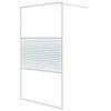vidaXL Walk-in Shower Wall White 115x195 cm Clear ESG Glass