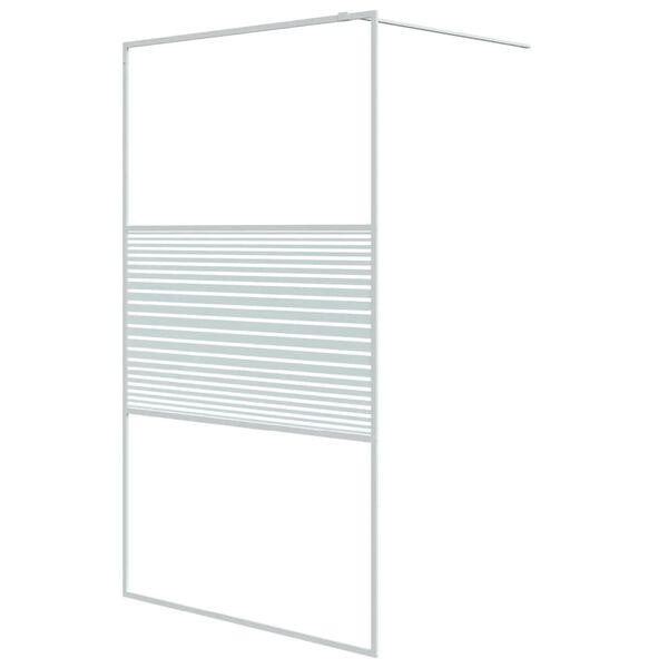 vidaXL Walk-in Shower Wall White 115x195 cm Clear ESG Glass
