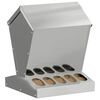vidaXL Chicken Feeder Silver 30 x 30 x 39 cm Galvanised Steel