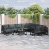 vidaXL Garden Sofa Set with Cushion 11 pcs Black Aluminium