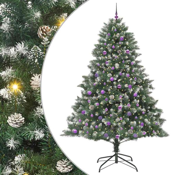 vidaXL Artificial Christmas Tree with 300 LEDs with Stand Green 240 cm