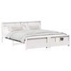 vidaXL Bed Frame with Shelf White 180 x 200 cm Solid Pine Wood
