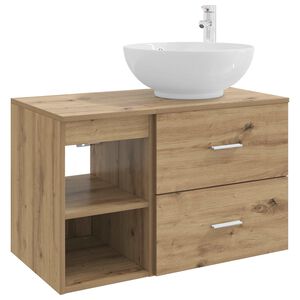 vidaXL Bathroom Furniture Set 2 pcs Artisan Oak Engineered Wood