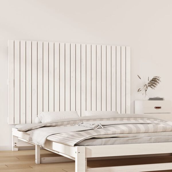 vidaXL Wall Headboard White 147x3x90 cm Solid Wood Pine