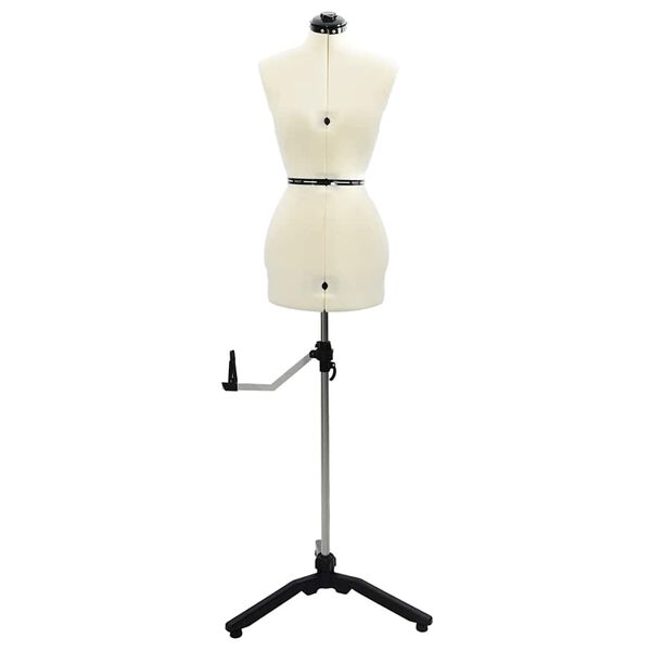 vidaXL Adjustable Dress Form Female Height Adjustable Cream S Velvet