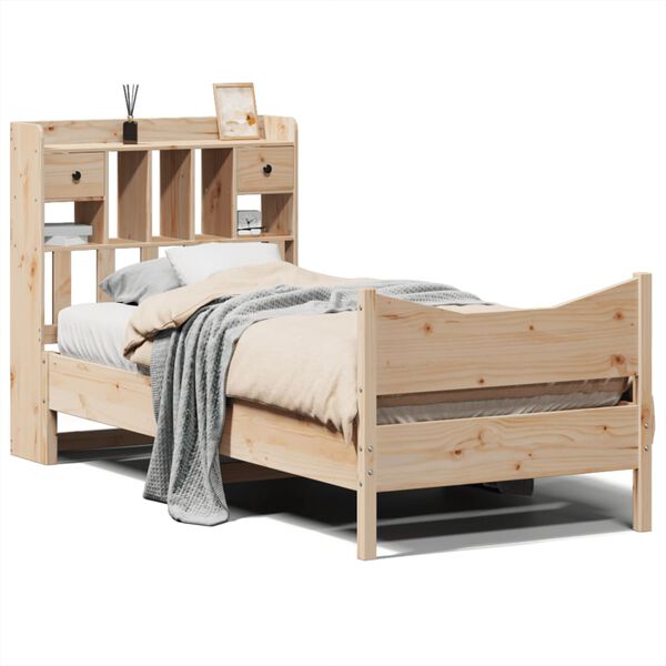 vidaXL Bed Frame without Mattress 75x190 cm Small Single Solid Wood Pine