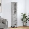 vidaXL Highboard Concrete Grey 34.5x34x180 cm Engineered Wood