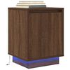 vidaXL Bedside Cabinet with LED Lights&nbsp;Brown Oak 38x34x50 cm