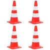 vidaXL Reflective Traffic Cones 4 pcs Red and White 50 cm