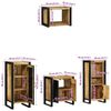 vidaXL Bathroom Furniture Set 4 pcs Brown and Black Solid Mango Wood