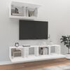 vidaXL 3 Piece TV Cabinet Set High Gloss White Engineered Wood