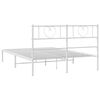 vidaXL Metal Bed Frame without Mattress with Headboard White 120x190cm