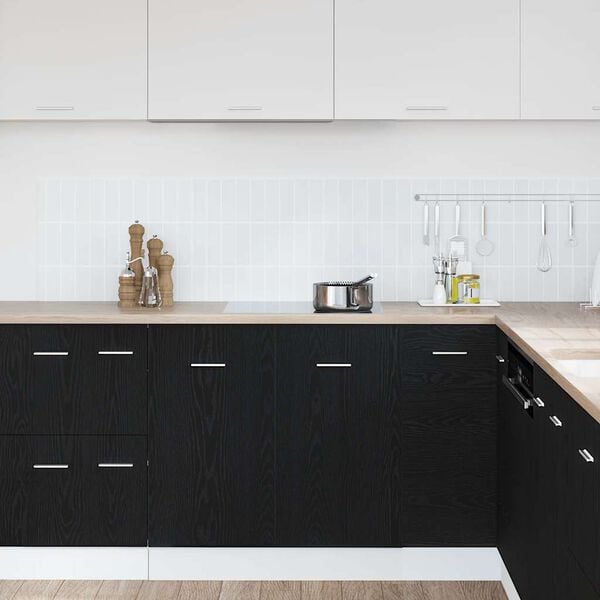 vidaXL Sink Bottom Cabinet Black Oak 80x46x81.5 cm Engineered Wood