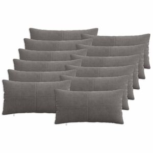 vidaXL Cushion Cover 12 pcs ALMELO Dark Grey 40 x 80 cm Corduroy