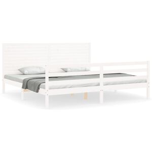 vidaXL Bed Frame without Mattress White 200x200 cm Solid Wood
