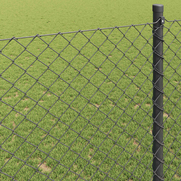 vidaXL Chain Link Fence Grey 10 x 1.4 m Steel