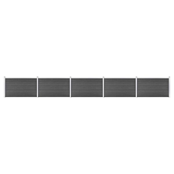 vidaXL Fence Panel Set WPC 872x105 cm Black