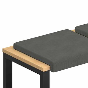vidaXL Bench Cushion 2 pcs Corduroy Dark Grey Depth 35 cm