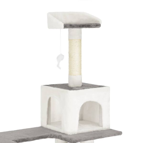 vidaXL Cat Tree with Sisal Scratching Posts White 225 cm