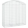 vidaXL Arched Gabion Basket 150x50x140/160 cm Galvanised Iron