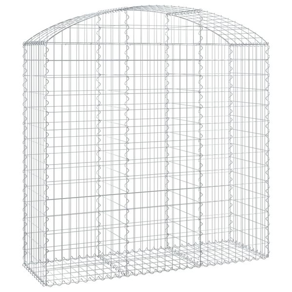 vidaXL Arched Gabion Basket 150x50x140/160 cm Galvanised Iron