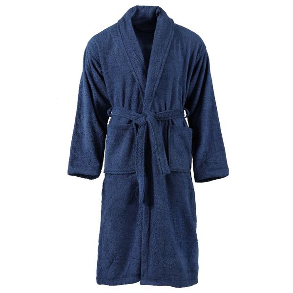 vidaXL Unisex Terry Bathrobe 100% Cotton Navy M