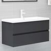 vidaXL Bathroom Furniture Set Grey Engineered Wood