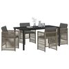 vidaXL Garden Dining Set 5 pcs Grey Powder-Coated Steel