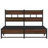 vidaXL Metal Bed Frame without Mattress Brown Oak 135x190 cm Double