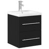 vidaXL Bathroom Sink Cabinet with Built-in Basin Black