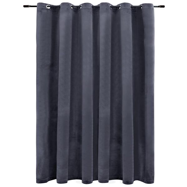 vidaXL Blackout Curtain with Metal Rings Velvet Anthracite 290x245 cm
