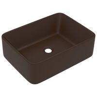 vidaXL Luxury Wash Basin Matt Dark Brown 41x30x12 cm Ceramic