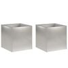 vidaXL Garden Planter 2 pcs Silver 20 x 20 x 20 cm Stainless Steel