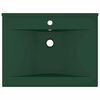 vidaXL Luxury Basin with Faucet Hole Matt Dark Green 60x46 cm Ceramic