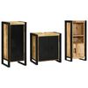 vidaXL Bathroom Furniture Set 3 pcs Brown and Black Solid Mango Wood