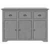 vidaXL Highborad "BODO" Grey 115.5x43x200.5 cm Solid Wood Pine