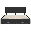vidaXL Bed Frame with Headboard Black 200 x 200 cm Engineered Wood
