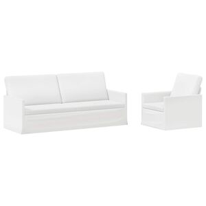 vidaXL Sofa Set 2 pcs White Fabric