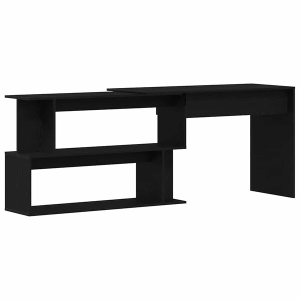 vidaXL Desk Black Oak 200 x 50 x 76 cm Engineered Wood