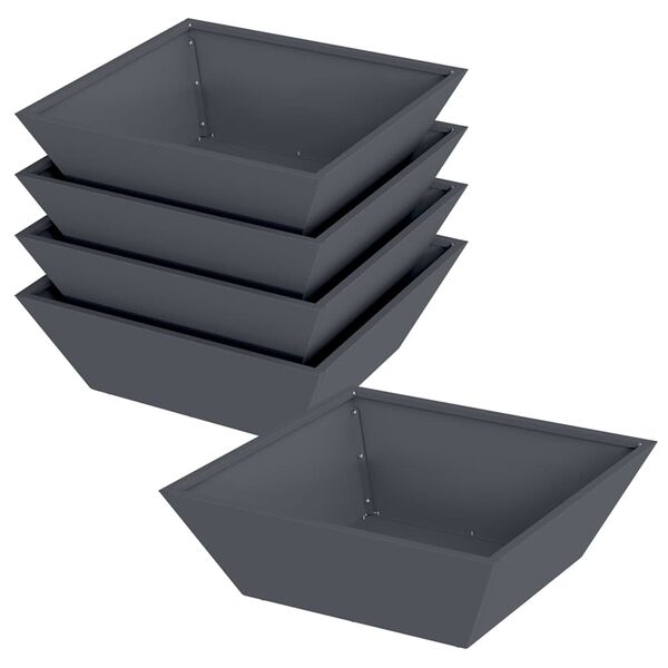 vidaXL Garden Planter 5 pcs Anthracite 50 x 50 x 15 cm