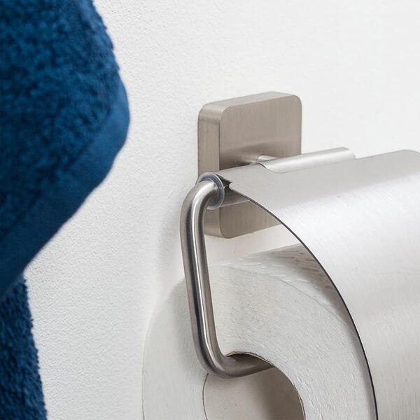 Tiger Toilet Roll Holder "Onu" with Cover Stainless Steel