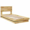 vidaXL Bed Frame with Headboard without Mattress 90x200 cm Solid Wood Oak