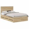 vidaXL Bed Frame with Drawer Sonoma Oak 120 x 200 cm Engineer Wood