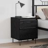 vidaXL Bed Cabinet Black Oak 40 x 35 x 50 cm Engineered Wood