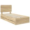 vidaXL Bed Frame with Drawer Sonoma Oak 75 x 190 cm Engineer Wood