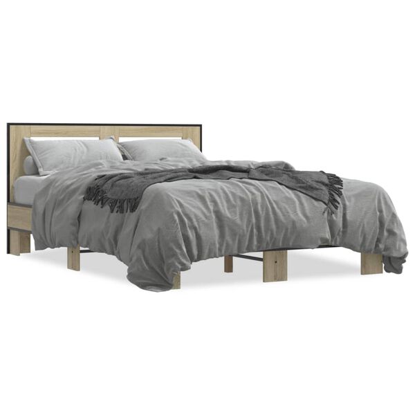 vidaXL Bed Frame without Mattress Sonoma Oak 140x190 cm