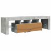 vidaXL TV Cabinet with LED Lights Concrete Grey 140x36.5x40 cm