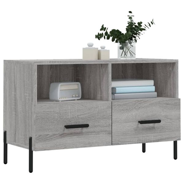 vidaXL TV Cabinet Grey Sonoma 80x36x50 cm Engineered Wood