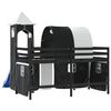 vidaXL Kids' Loft Bed with Tower without Mattress White&Black 90x190cm
