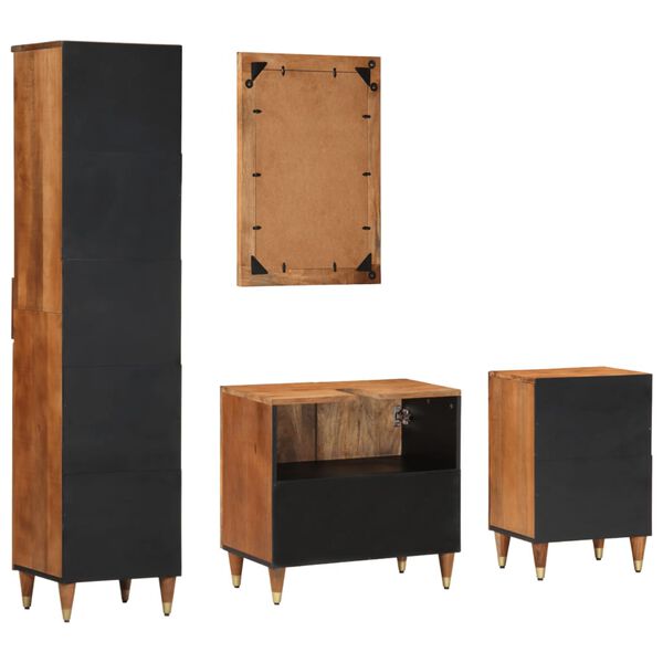 vidaXL 4 Piece Bathroom Furniture Set Solid Wood Mango